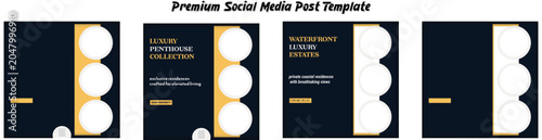 Luxury Commercial Real Estate Investment Instagram Carousel Template Premium Business Property Design isolated transparent background, editable vector artwork PNG file, EPS JPG Illustrator Included