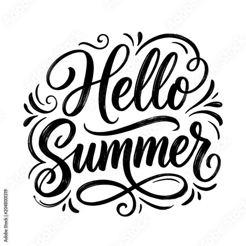 Hello Summer Calligraphy Design