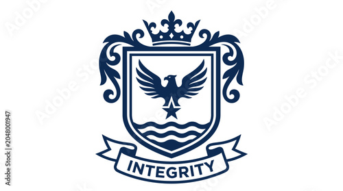Konstfotografi Integrity emblem with shield and eagle.