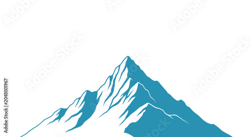 Bild auf Leinwand Mountain peaks in blue silhouette.