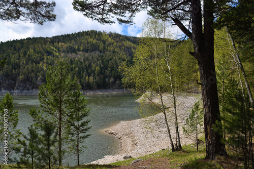 Εκτύπωση καμβά Landscape of  the shore of the Krasnoyarsk reservoir