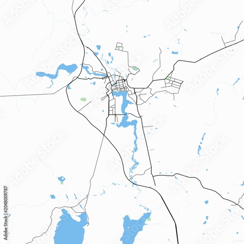 Fotografía Minimal vector street map of Nizhny Tagil, Sverdlovsk Oblast, Russia