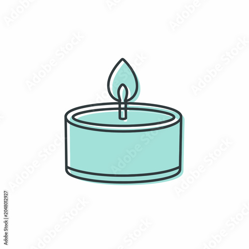 Foto A simple vector illustration of a burning tealight candle icon
