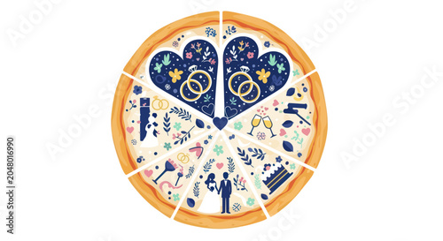 Bild auf Leinwand Wedding Puzzle Piece Heart Design.