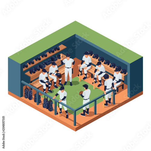 Quadro su tela People in a sports locker room.