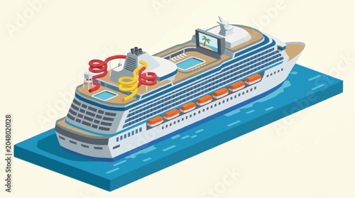 Εκτύπωση καμβά Cruise ship sailing on the ocean.
