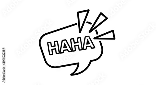 Fotografija Laughing Speech Bubble with HAHA Text - Humor Icon