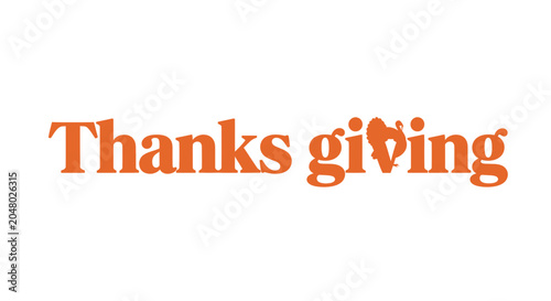 Photos Thanks giving text on white background.