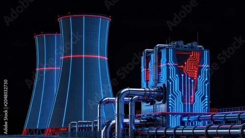 Futuristic nuclear power plant