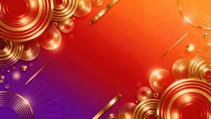 Abstract golden circular patterns on gradient background