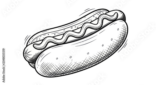 Foto hot dog with ketchup and mustard