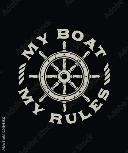 My boat my rules funny boat captain shirt nautical boating humor gift tee