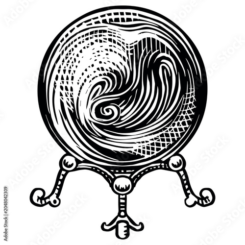Fotografi Crystal ball future prediction fate and fortune teller Wizardry and witchcraft element for magic rituals and spiritualism and halloween