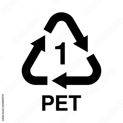 PET Plastic Recycling Symbol, Resin Identification Code 1 Icon for Polyethylene Terephthalate Packaging, Recycling Programs and Environmental Compliance