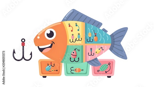 Cute cartoon illustration flat vector style smiling face foreground simple thick border.