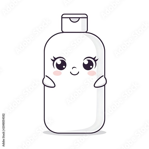 Cute cartoon illustration of a smiling face with simple thick border.