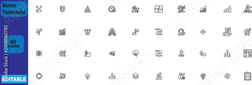 Billede på lærred Business Transformation icon set