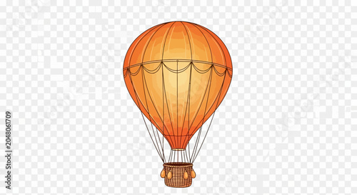 Vintage Hot Air Balloon Illustration