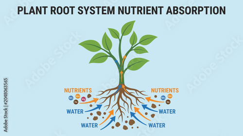 Fotografía Plant Root System Nutrient Absorption Diagram