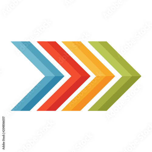 Colorful arrows pointing forward