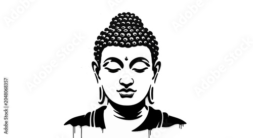 Konstfotografi Buddha stencil art