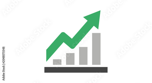 Fotografía Green arrow graph rising, business growth concept