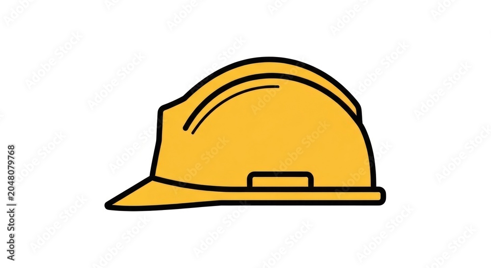Fototapeta premium Yellow Hard Hat Safety Helmet Icon.