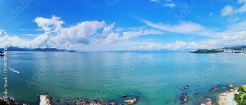 Canvas Print lake and mountains sea