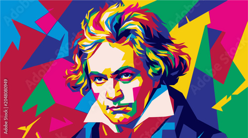 Bild auf Leinwand Portrait of Ludwig van Beethoven musician.