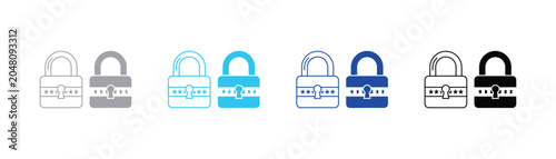 Quadro su tela Secure access password protection lock icons with password security protection e