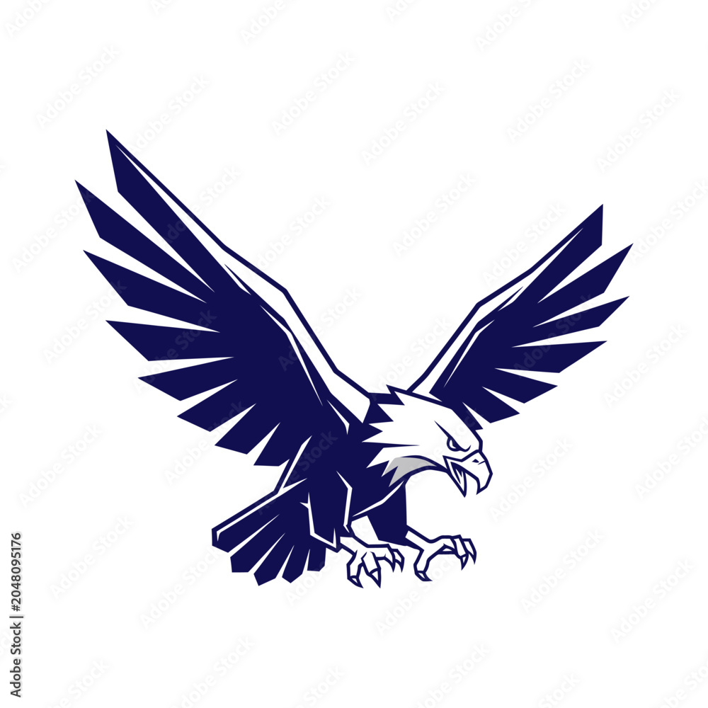 Fototapeta premium Powerful Flying Eagle Mascot Vector Logo Illustration