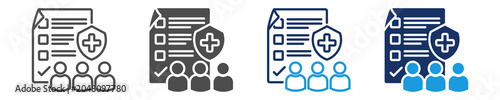 Schilderij op canvas protocol of medical icon set with multiple concept