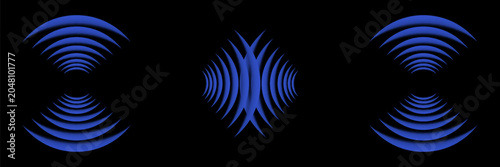 Radio Wave illustration effects on Green Screen background. circle waves in white background.