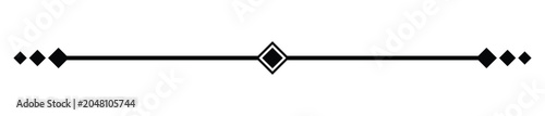 Photos Elegant black horizontal line divider with geometric diamond shapes for modern g