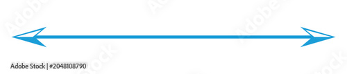 Fotografía Simple bright blue doubleheader horizontal arrow graphic representing two way di