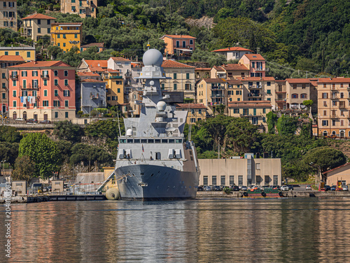 Photos Naval Vessel Anchored In Front Of Terraced Housing