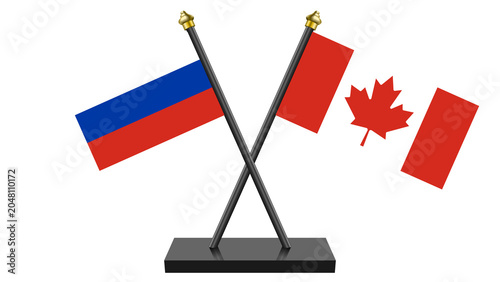 Cuadro en lienzo Flag of Canada and Russian Federation aka Russia