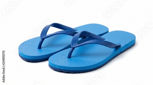 Colorful flip flops isolated on pure white background summer vacation