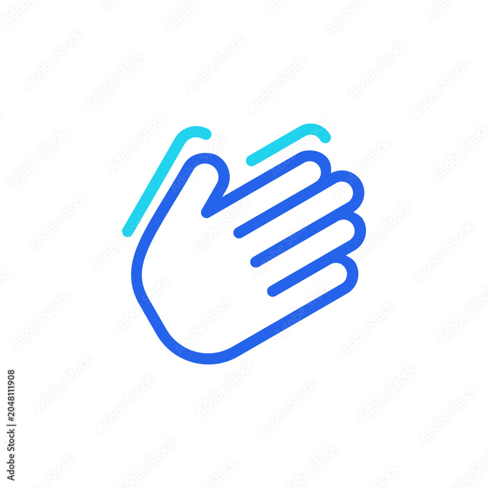 Obraz premium Clap icon with filled outline style symbol for appreciation gesture