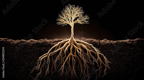 Tree with Deep Roots | Concept of Foundation and Growth
