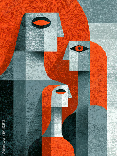 Abstract geometric human figures