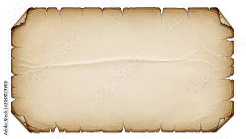 An old parchment scroll with a blank surface