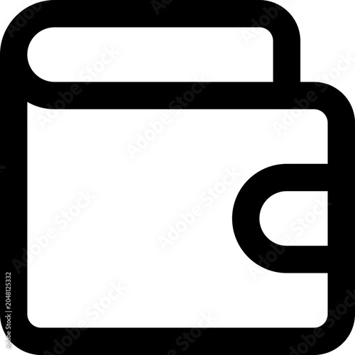 Black wallet icon - outline