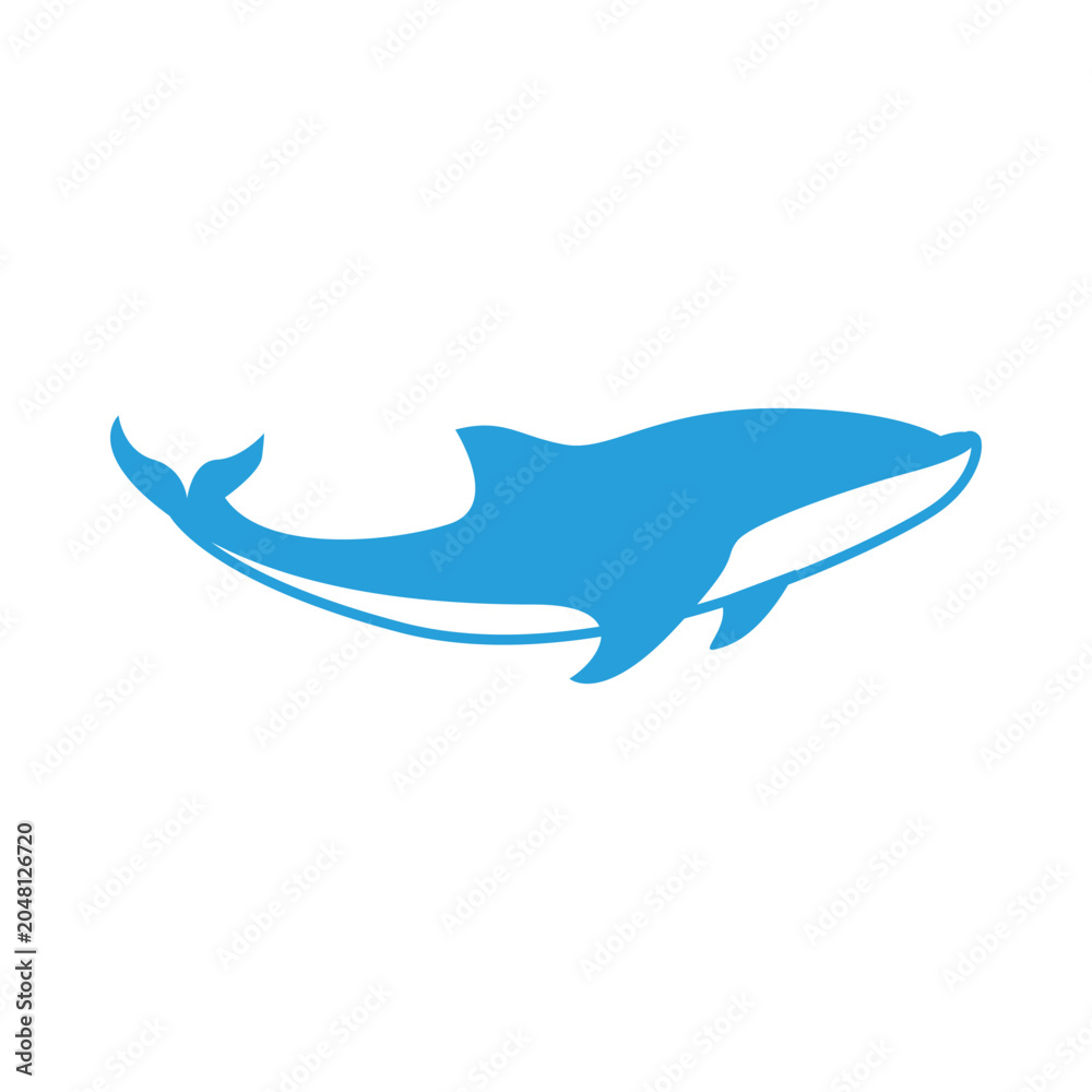 Obraz premium Elegant Dolphin Logo Aquatic Sea Animal Silhouette Design Template