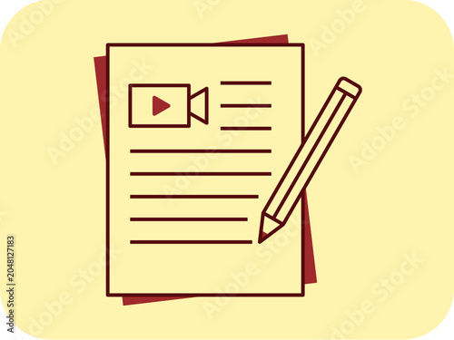 Script icon. Films icon. Flat vector icon concept.