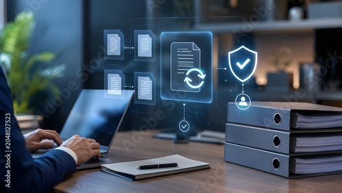 Obraz w ramie Secure Compliance Policy Version Control With Digital Document Workflow