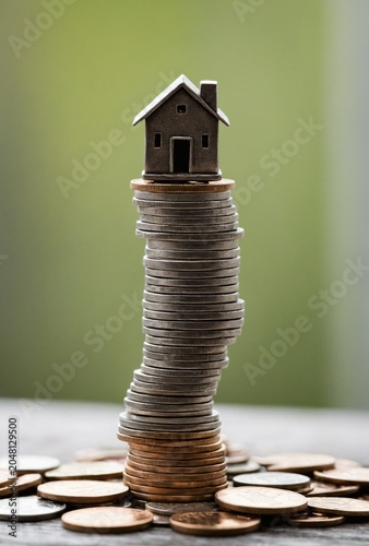 House Sitting On Unstable Stack Of Coins