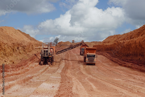 Photos Open Pit Mining Operation with Heavy Machinery and Haul Trucks