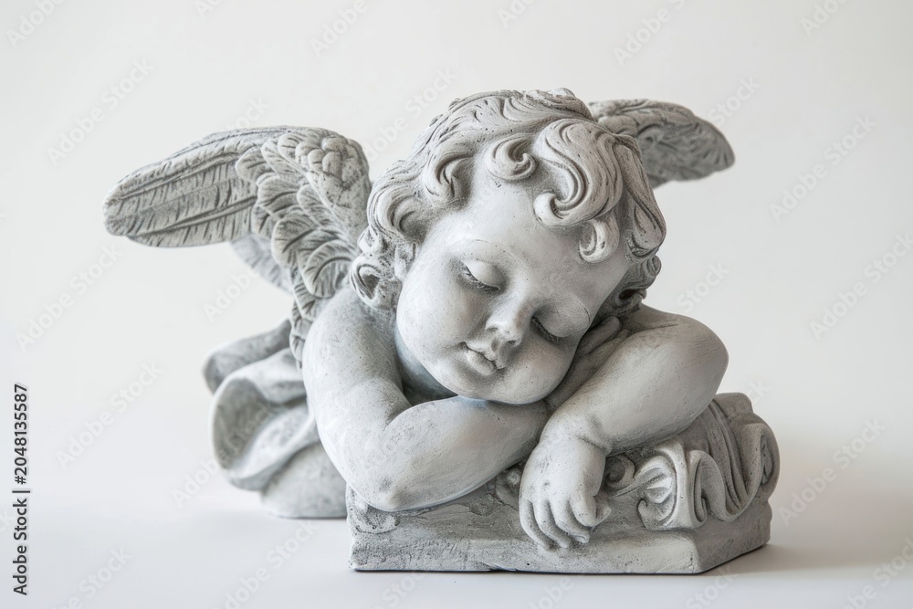 Obraz premium Baby angel guardian statue sculpture art representation.