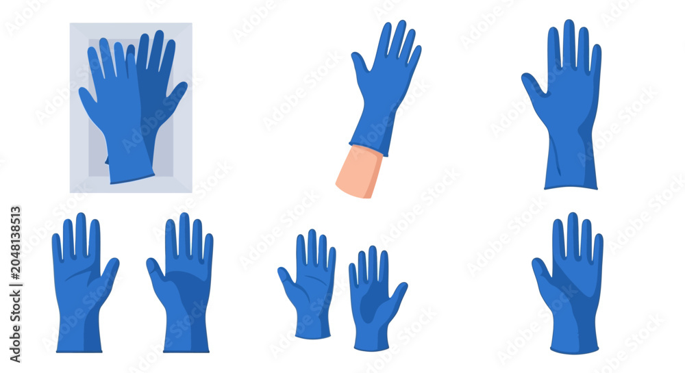 Fototapeta premium Blue Rubber Glove Hands.